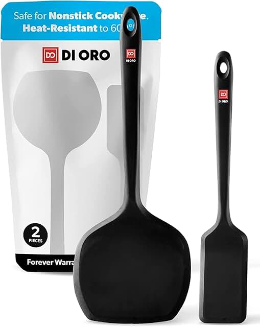 Silicone Turner Spatula Set for Cooking, 2 Pieces