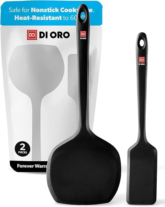 Silicone Turner Spatula Set for Cooking, 2 Pieces