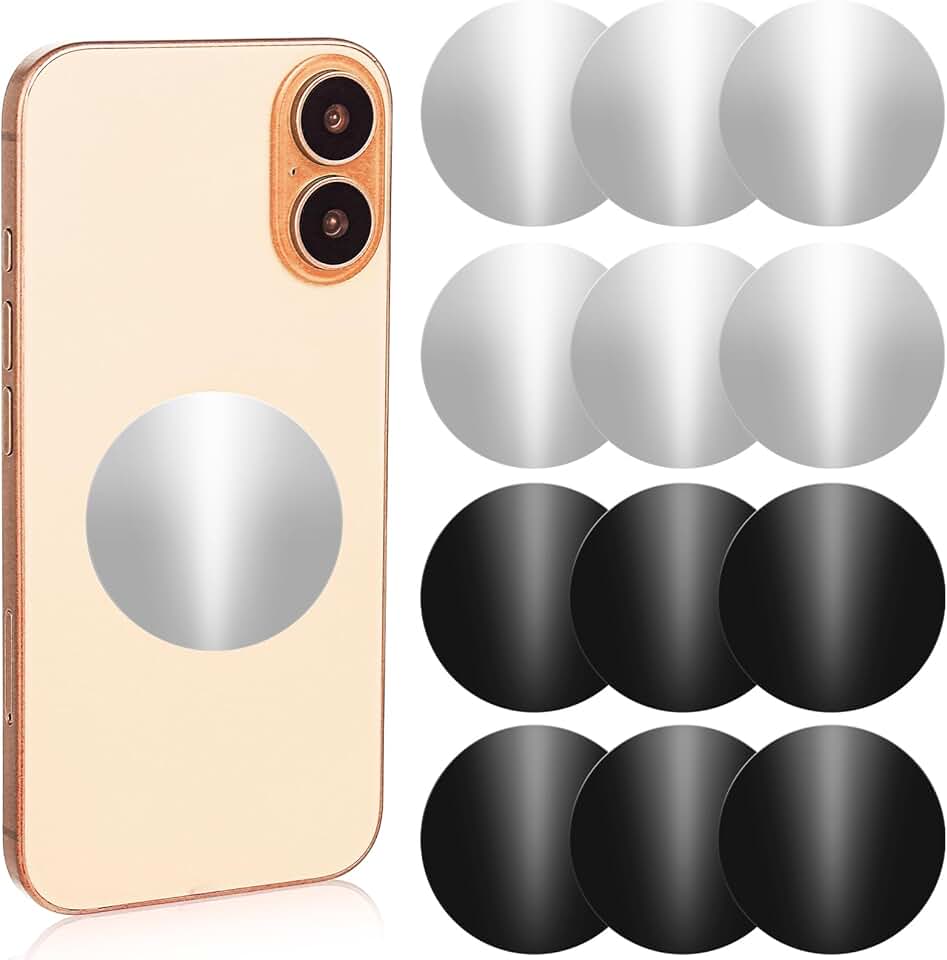 12 Pack Metal Plates with Adhesive for Magnetic Holders