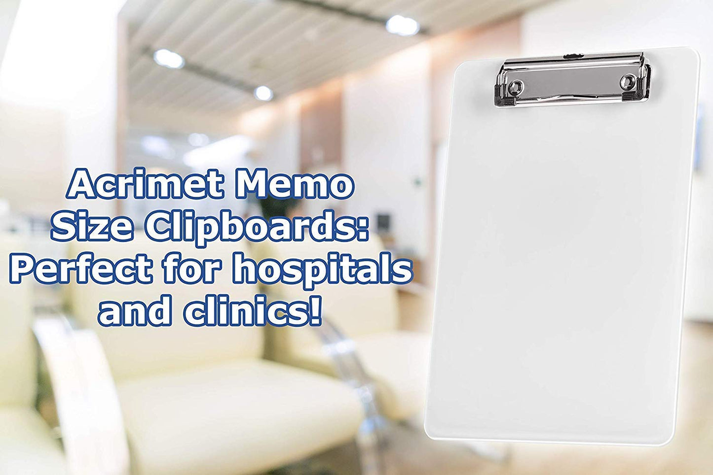 Set of 6 Clear Plastic A5 Memo Clipboards