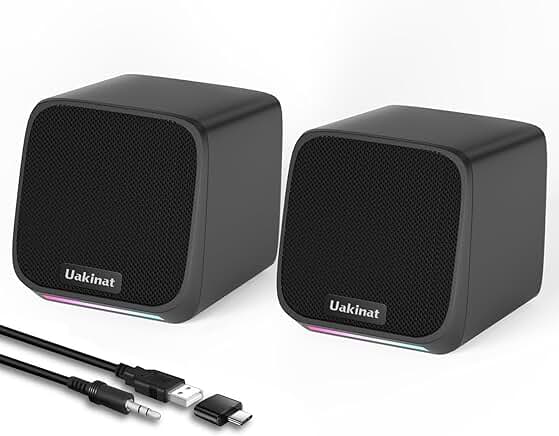 Small USB-powered computer speakers with 3.5mm aux
