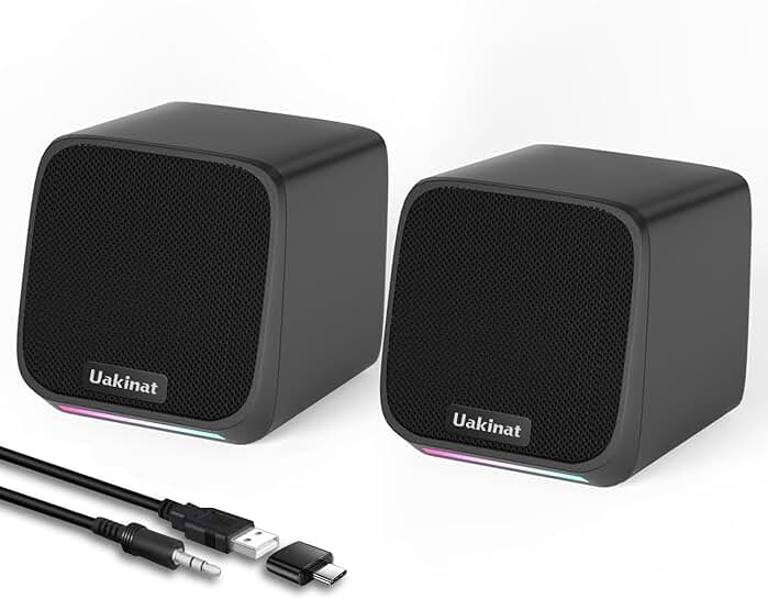 Small USB-powered computer speakers with 3.5mm aux