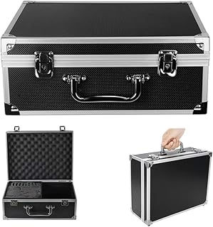 Black Tattoo Makeup Carry Case with Lock and Sponge