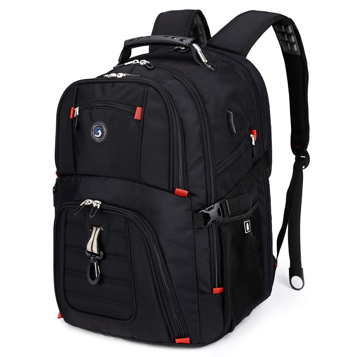 Extra Large 52L Travel Laptop Backpack with USB Charging Port Fit 17 Inch Laptops for Men Women (black)