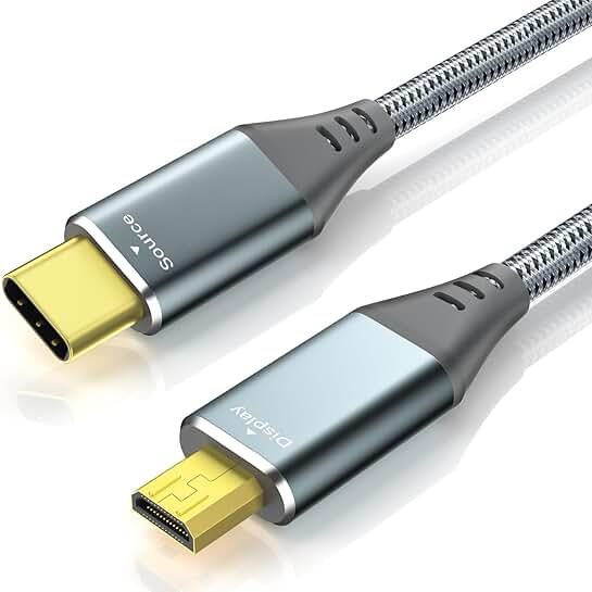 10ft USB C to Micro HDMI Cable, 4K 60Hz, Braided Aluminum