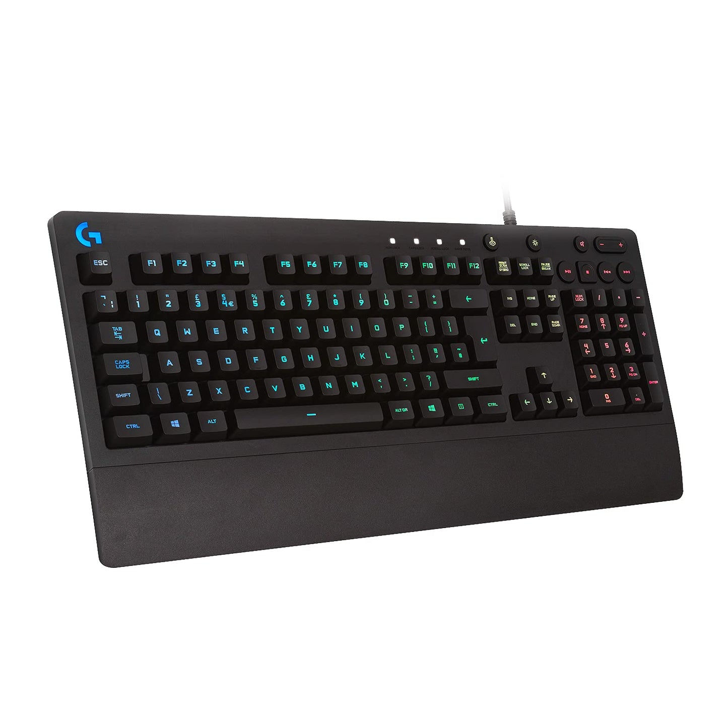213 Prodigy Gaming Keyboard, LIGHTSYNC RGB Backlit Keys, Spill-Resistant, Customizable Keys, Dedicated Multi-Media Keys - Black