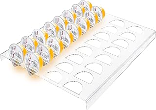 Clear acrylic capsule holder with 32 slots for kitchen or office