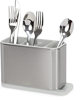 Kitchen Sink Silverware and Utensil Drainer with Draining Base