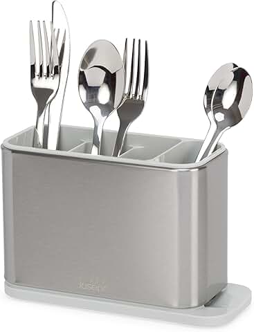 Kitchen Sink Silverware and Utensil Drainer with Draining Base