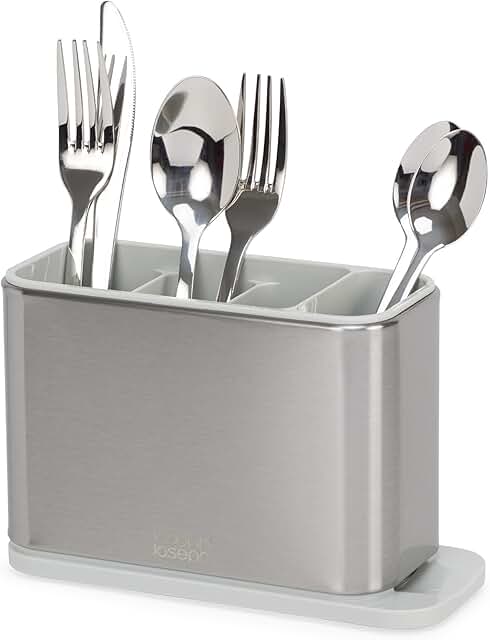 Kitchen Sink Silverware and Utensil Drainer with Draining Base