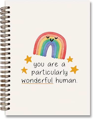 Boho Rainbow Spiral Notebook for Girls and Women