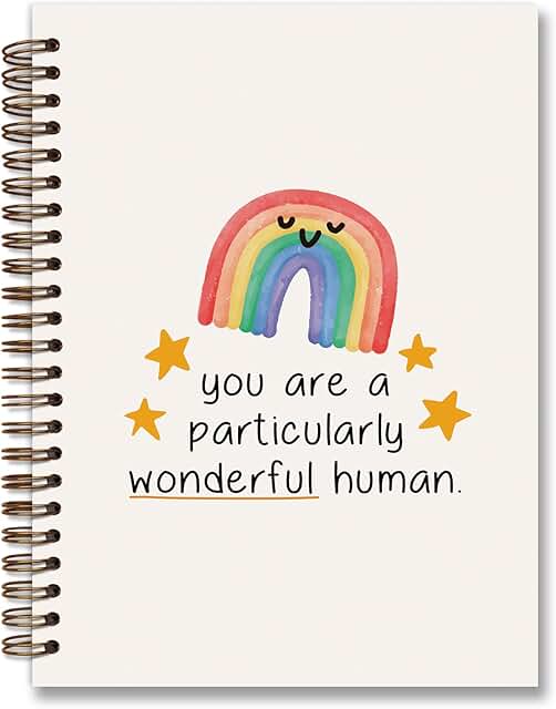 Boho Rainbow Spiral Notebook for Girls and Women