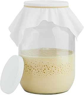 Extra Large 1 Gallon Sourdough Starter Jar with Cloth and Lid