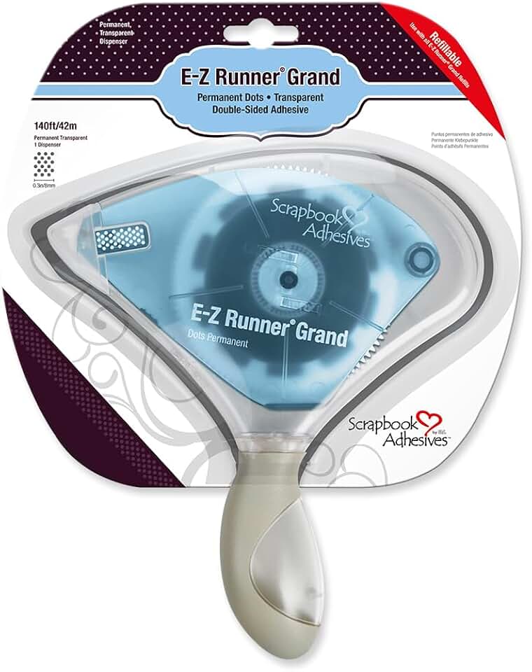 Clear permanent adhesive runner