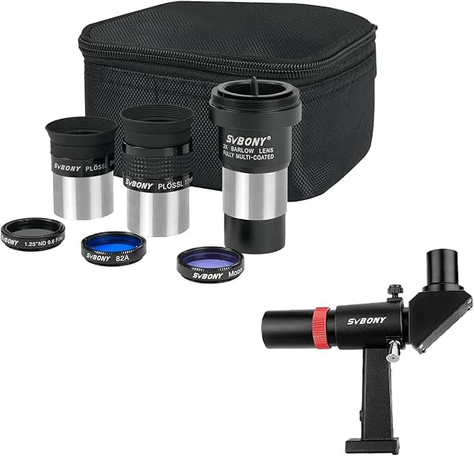 7-Piece Telescope Accessory Kit with Eyepieces Filters and Bag
