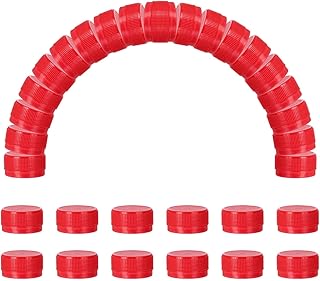 50 Plastic Bottle Caps, 1.2 Inch, Red