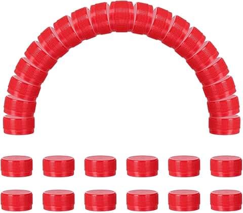 50 Plastic Bottle Caps, 1.2 Inch, Red