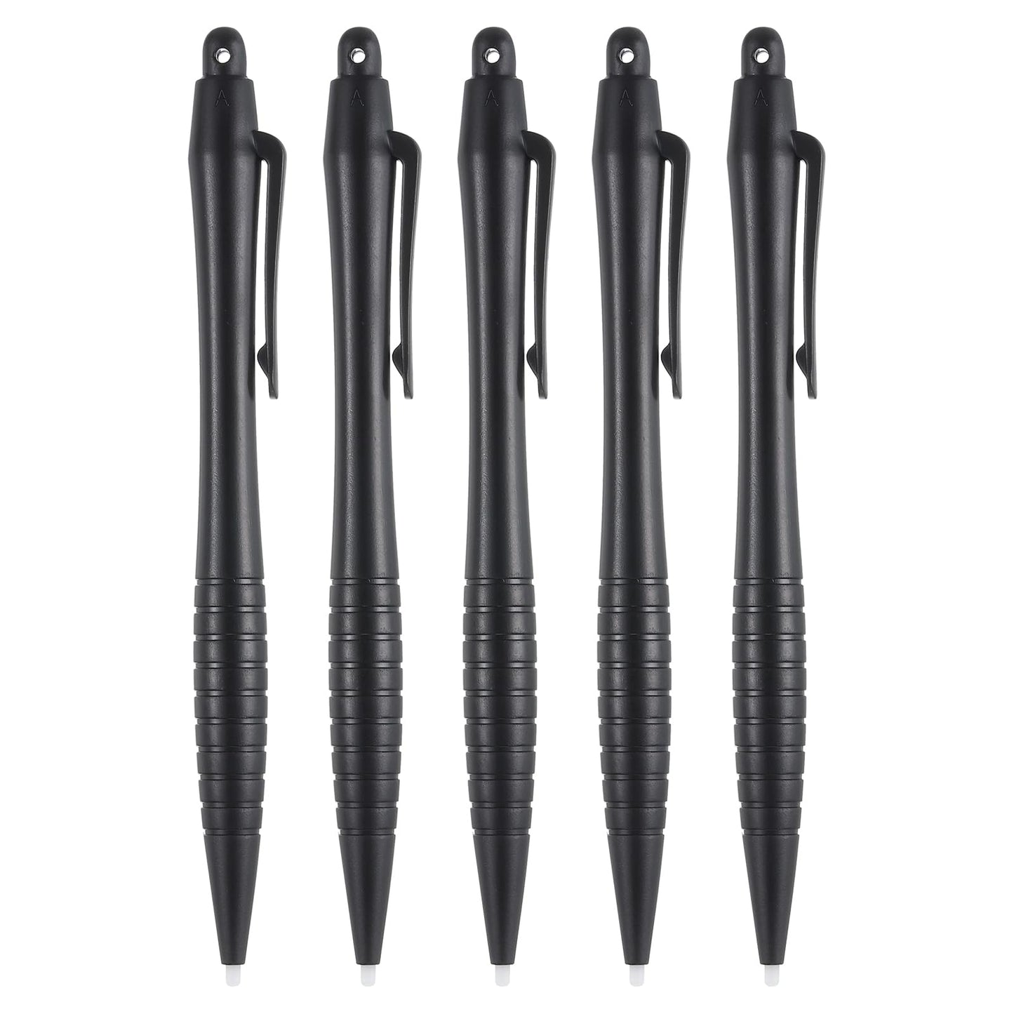 Set of five resistive touch screen pens in black