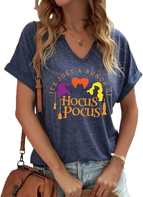 V-Neck Fall Pumpkin Graphic Shirt for Women