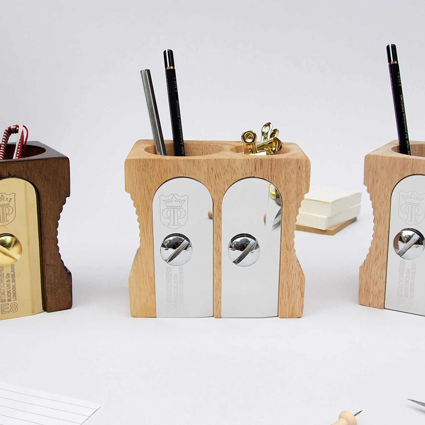 Wooden Pencil Sharpener and Desk Organizer