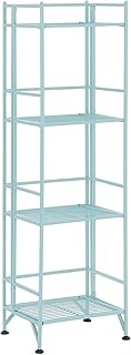 4-Tier Folding Metal Shelf in Seafoam