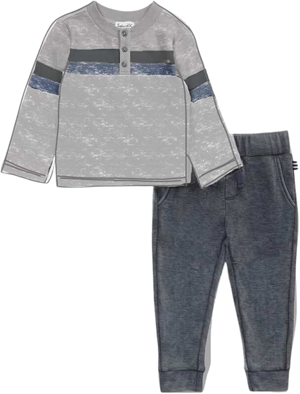 Boys Shore Stripe Long Sleeve Set
