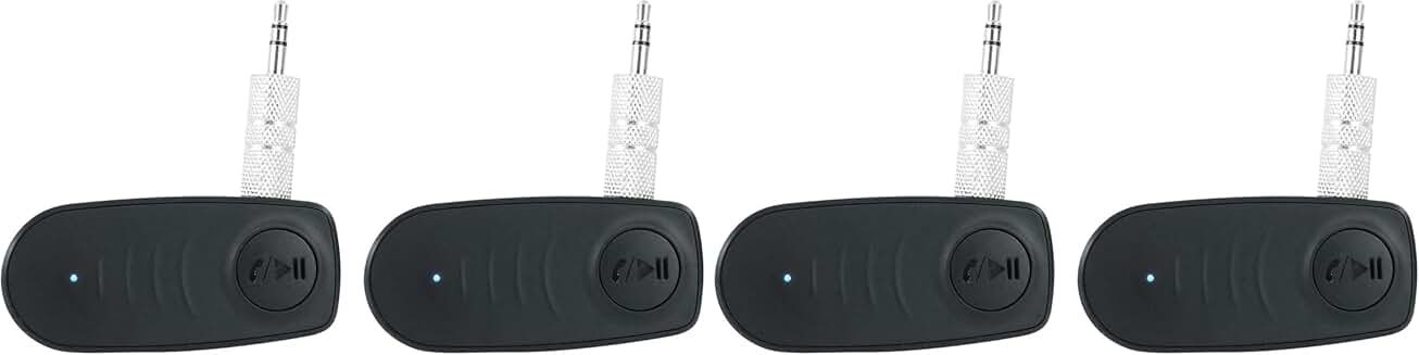 Pair of Aux to Bluetooth Adapters for Connecting Two Speakers
