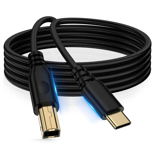10FT USB B to USB C Printer and MIDI Cable