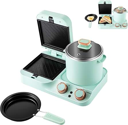 Multifunctional 3-in-1 Breakfast Maker with Toaster and Steamer