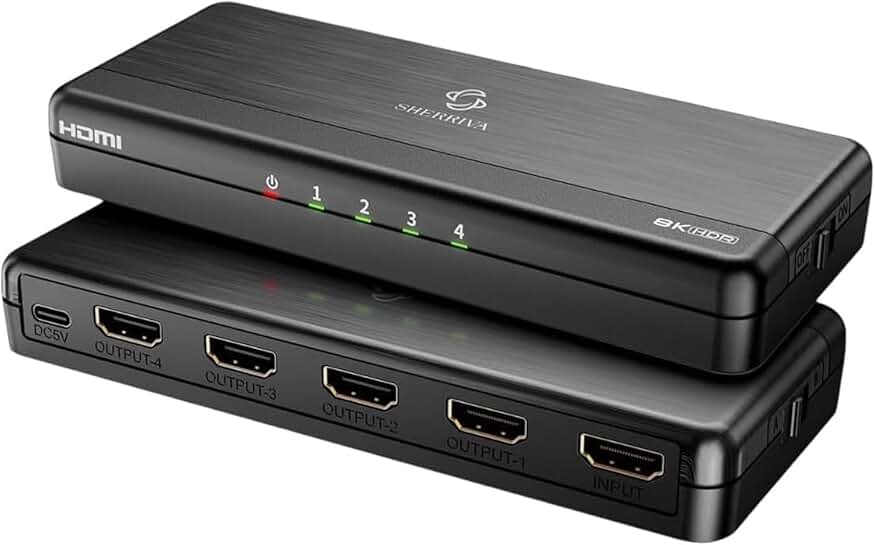 8K HDMI Splitter 1 in 4 Out, 8K@60Hz, 4K@240Hz