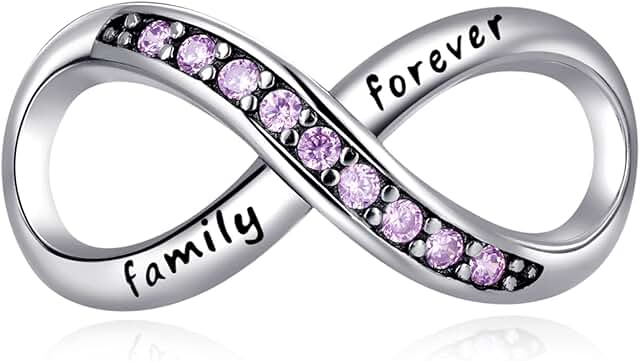 Sterling Silver Family and Love Heart Dangle Charm