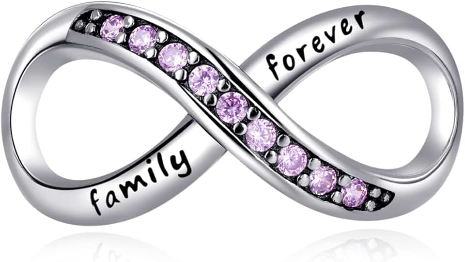 Sterling Silver Family and Love Heart Dangle Charm