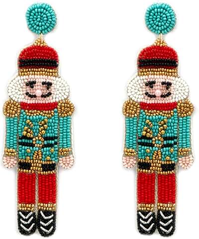 Handmade Beaded Nutcracker Post Earrings