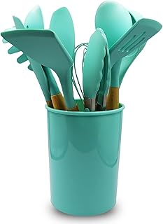 12-Piece Silicone Spatula Set with Wooden Handles