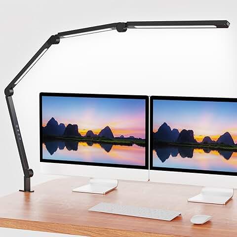 Adjustable Dimmable LED Desk Lamp with Clamp