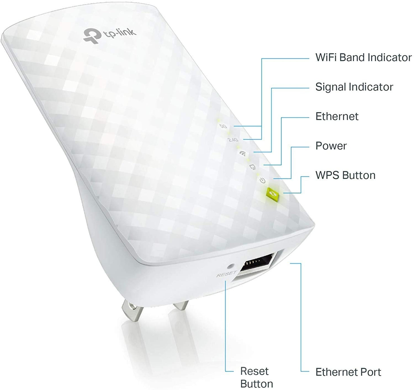 AC750 WiFi Extender (RE220), Covers Up to 1200 Sq.ft and 20 Devices, Up to 750Mbps Dual Band WiFi Range Extender, WiFi Booster to Extend Range of WiFi Internet Connection