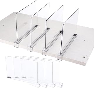 8 Pack Clear Shelf Dividers for Closet Organization