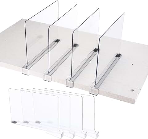 8 Pack Clear Shelf Dividers for Closet Organization