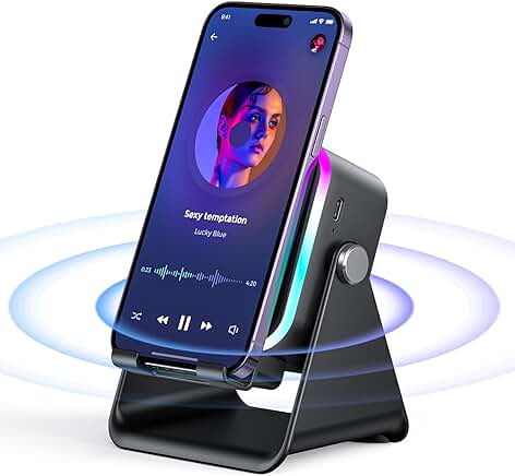 Wireless Induction Speaker with Phone Stand and Light