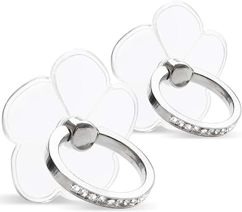 Two Transparent Diamond Ring Holders with 360° Rotation