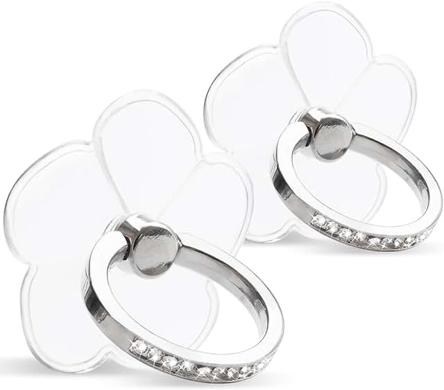 Two Transparent Diamond Ring Holders with 360° Rotation