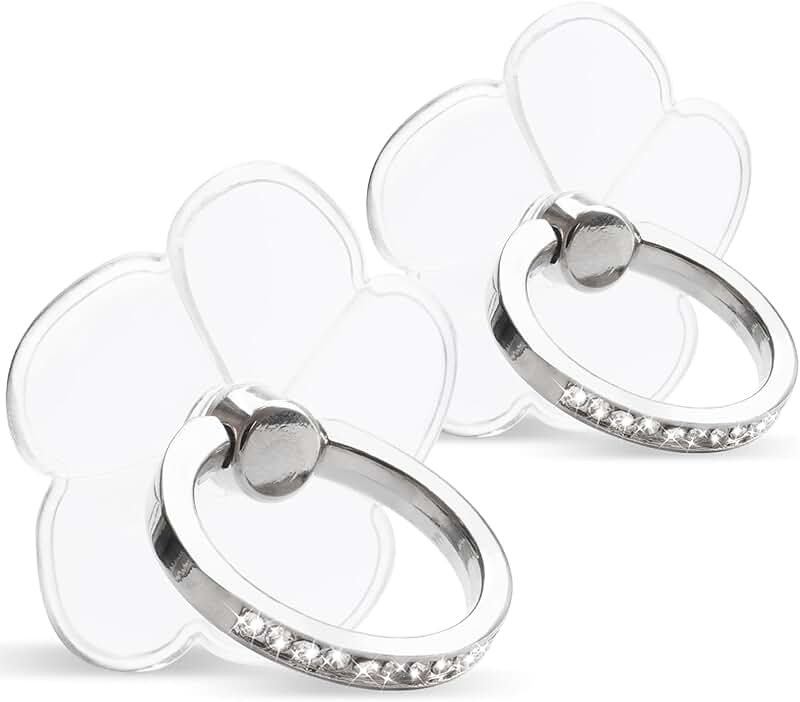 Two Transparent Diamond Ring Holders with 360° Rotation