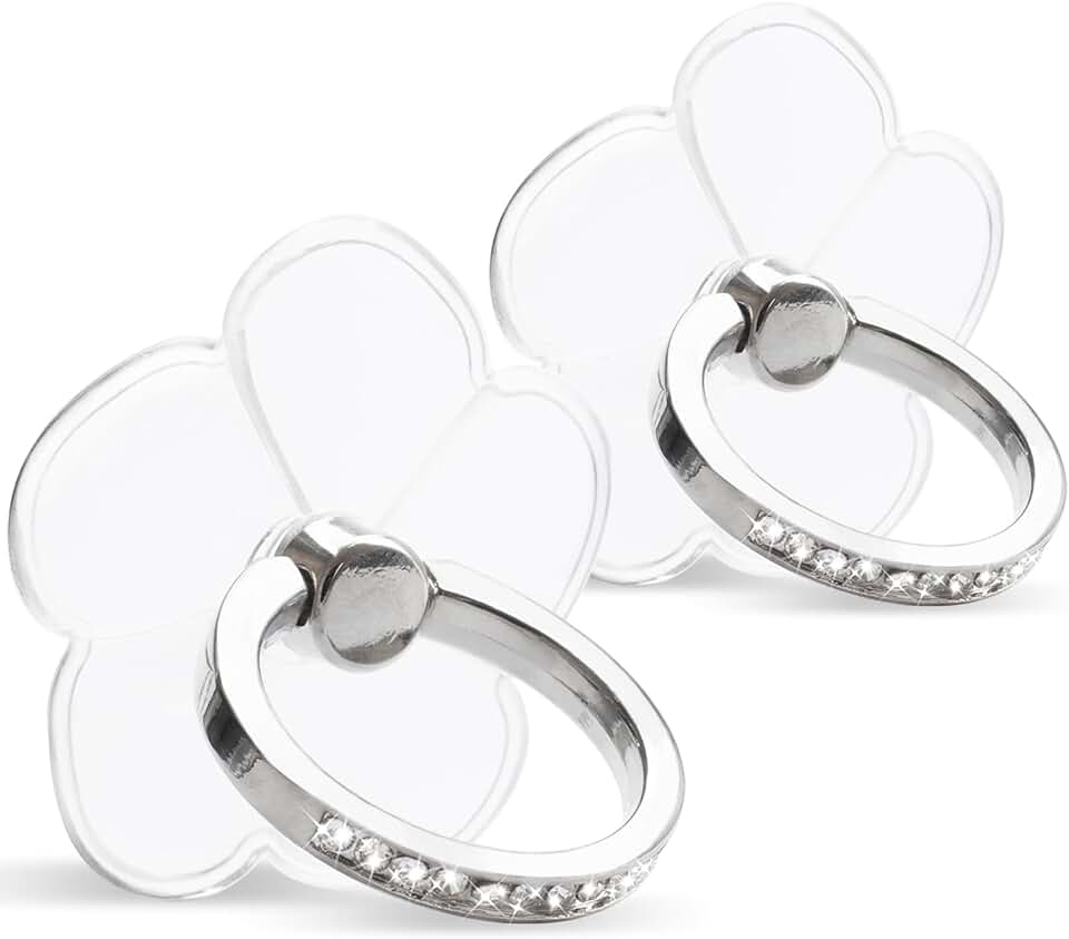 Two Transparent Diamond Ring Holders with 360° Rotation