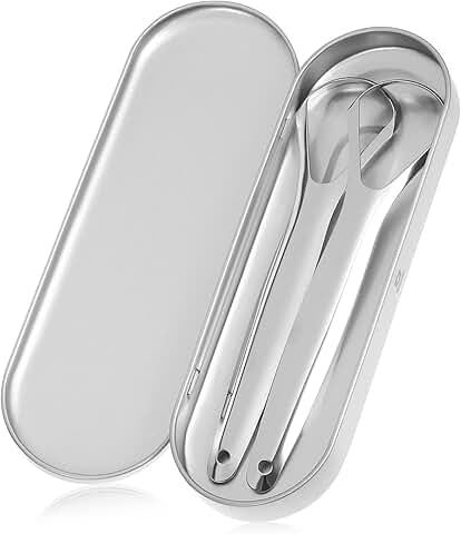 Stainless Steel Tongue Scraper Set for Adults and Kids