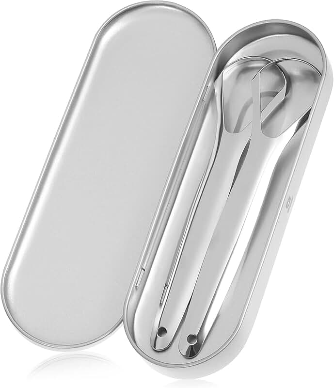 Stainless Steel Tongue Scraper Set for Adults and Kids