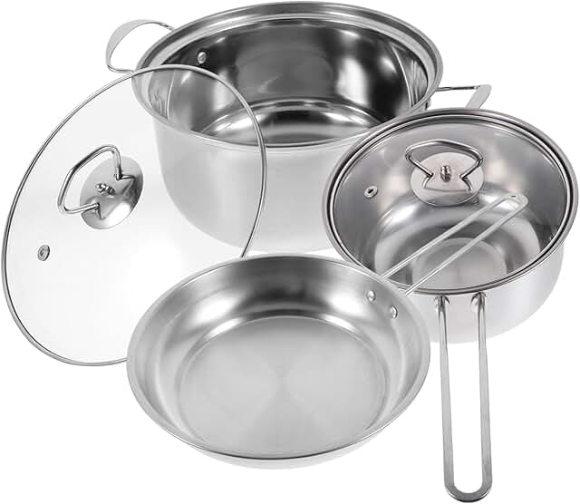 Stainless Steel Cookware Set with Pots and Pans