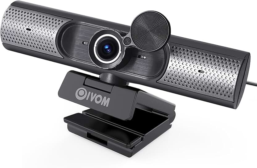 1080P Webcam with Microphone and Privacy Cover