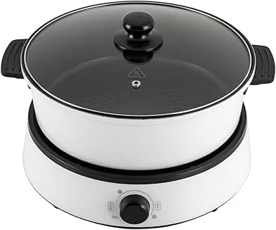 Electric skillet with glass lid, 10.79-inch nonstick frying pan