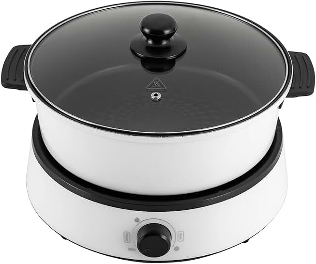 Electric skillet with glass lid, 10.79-inch nonstick frying pan