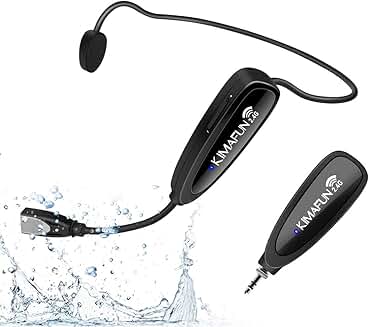 Wireless Waterproof Headset Microphone for Fitness and Teaching